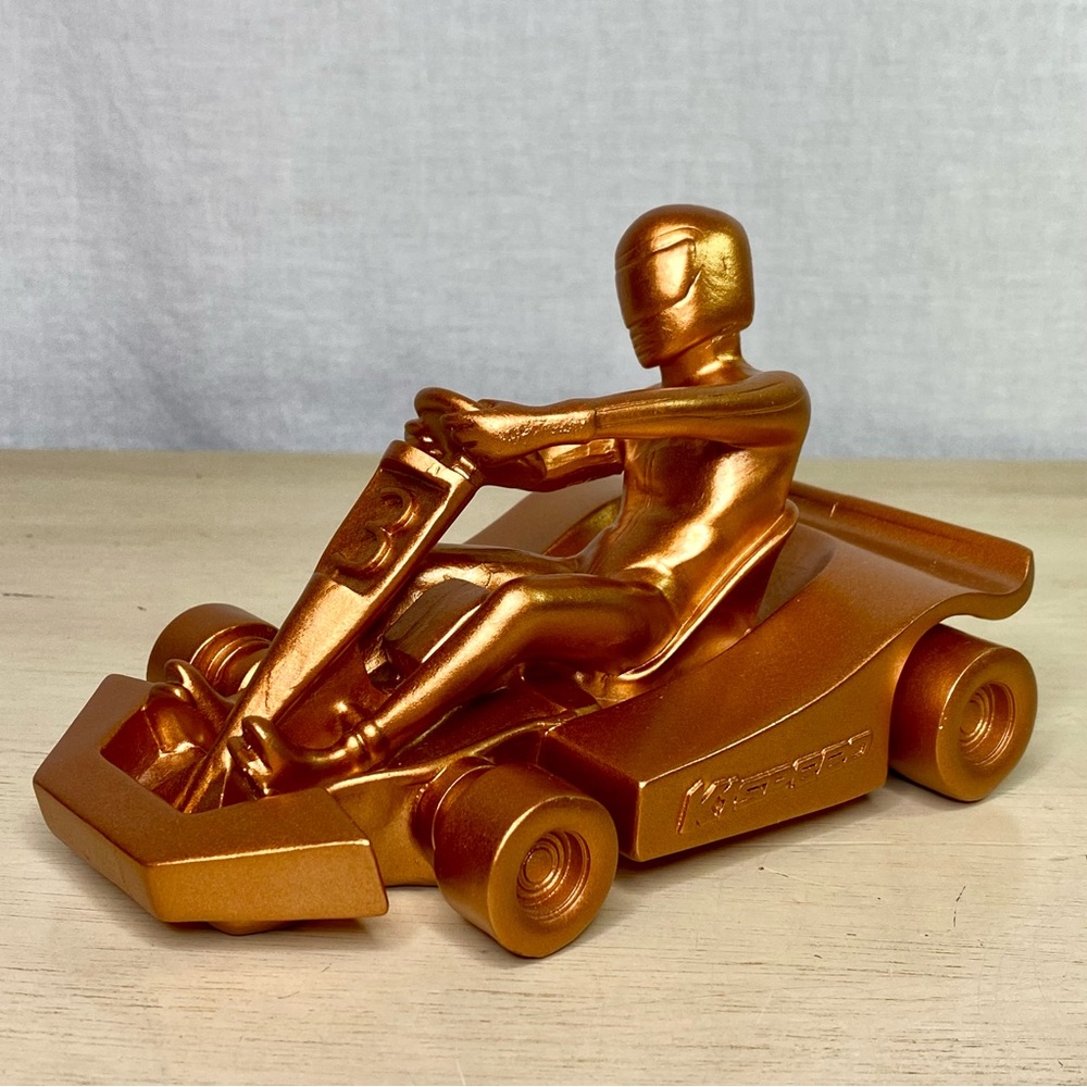 K1 Speed Go Kart Race Car 3rd Place Winner Bronze Color Trophy Racing Souvenir